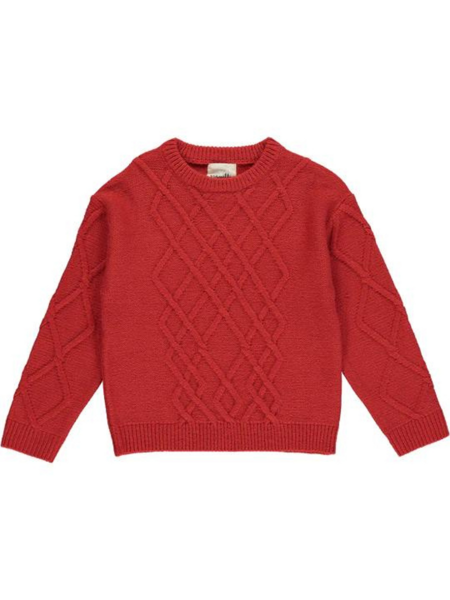 Autumn Red Knitted Jumper Girl's Jumpers Little O&P London